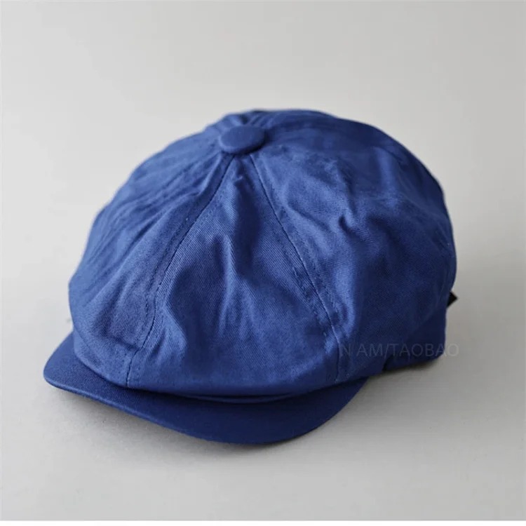 Style Japanese retro painter's peaked cap for men and women, all-season short-brimmed casual versatile gentleman's octagonal hat