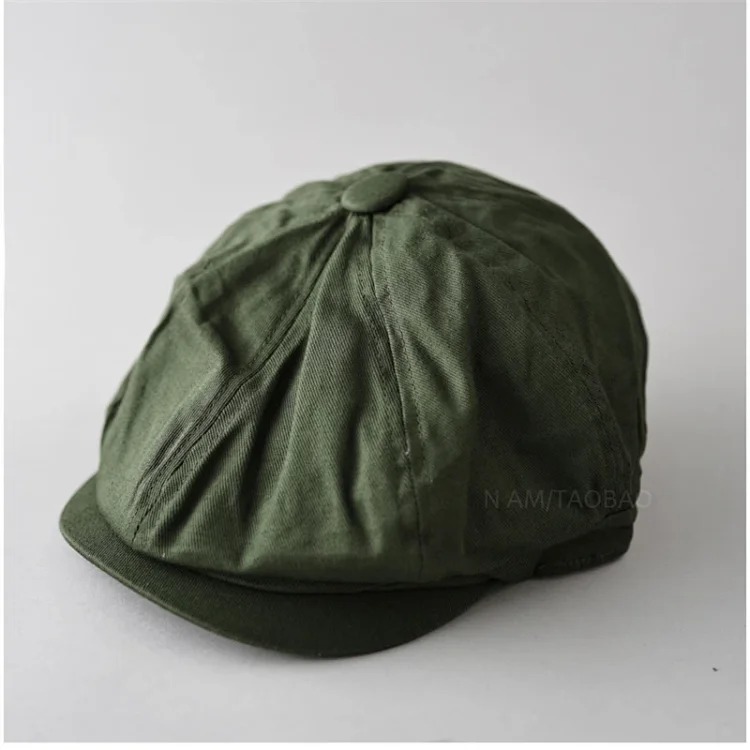 Style Japanese retro painter's peaked cap for men and women, all-season short-brimmed casual versatile gentleman's octagonal hat