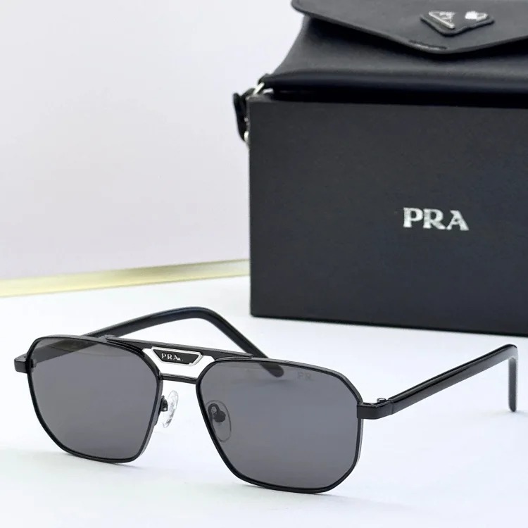 P home fashion personality European and American ins same style metal sunglasses women's business square frame sunglasses men's fashion SPR58Y