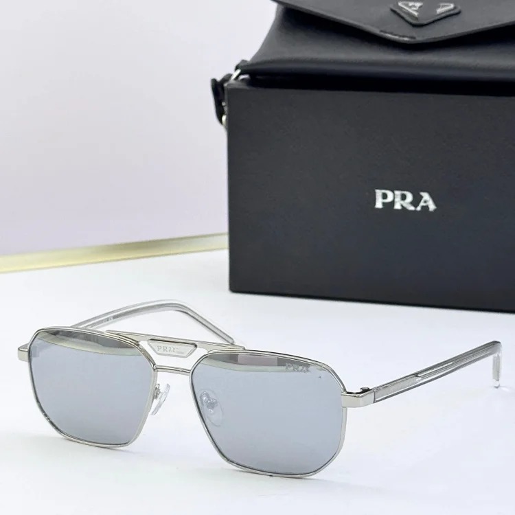 P home fashion personality European and American ins same style metal sunglasses women's business square frame sunglasses men's fashion SPR58Y