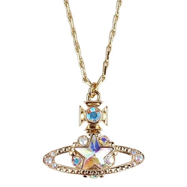 RF. Queen Mother West’s new fire five-pointed star bracelet, high-end design, temperament accessories, niche glass Saturn