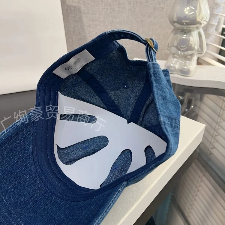 Celine Miaojiami high-quality denim Arc de Triomphe baseball cap for men and women ins Internet celebrity live broadcast soft top peaked hat sun hat