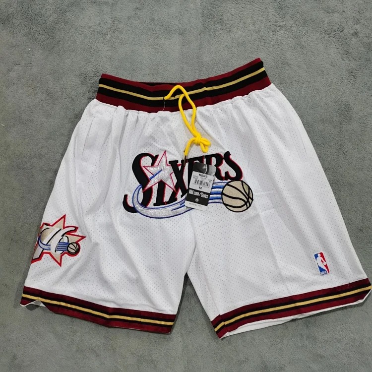 76ers Basketball Pants Dual Four Pocket Embroidered Basketball