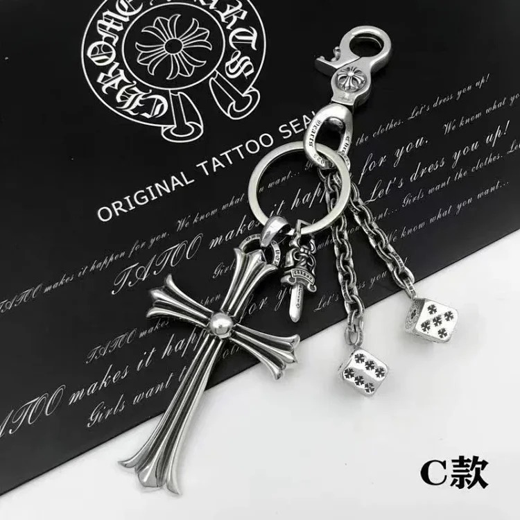Yuexiang Solid Dice Chain Keychain Bag Chain Retro Personalized Cross Bag Pendant image 4