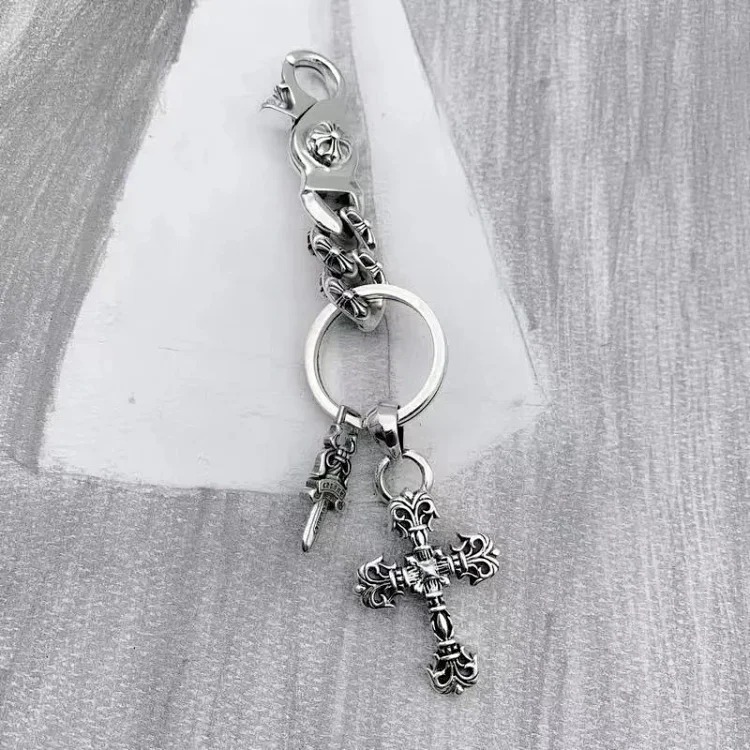 Yuexiang Solid Dice Chain Keychain Bag Chain Retro Personalized Cross Bag Pendant image 6
