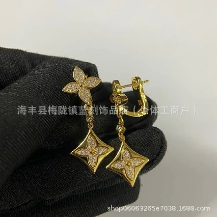V letter new cross-border European and American earrings for women design niche fashion versatile high-end sense manufacturer direct approval