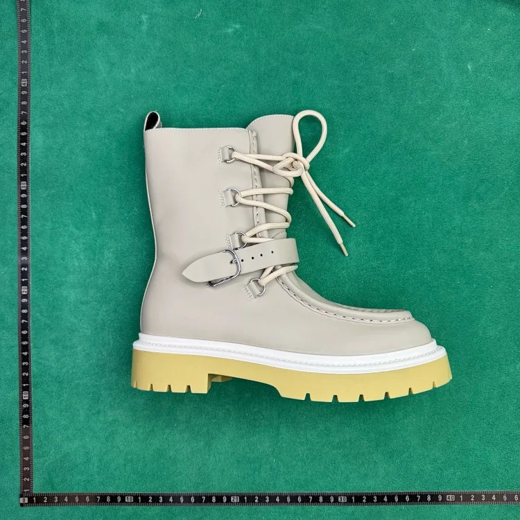 (Customized models ship in 3-7 days) TT 8 calfskin round toe lace-up ankle boots image 4
