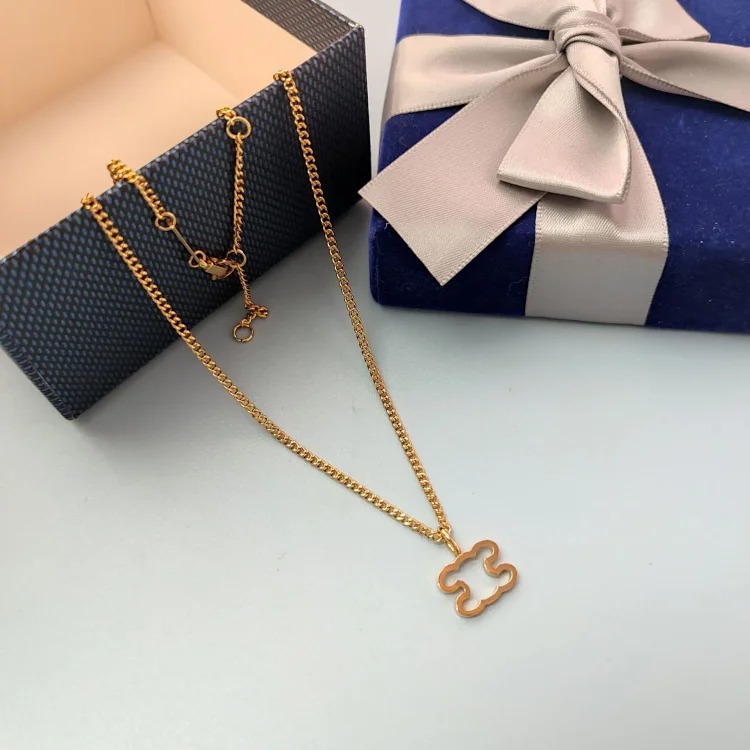 Celine Simple Arc de Triomphe Hollow Logo Necklace French Light Luxury Cold Style Earrings Blogger's Same Style Versatile Necklace for Women