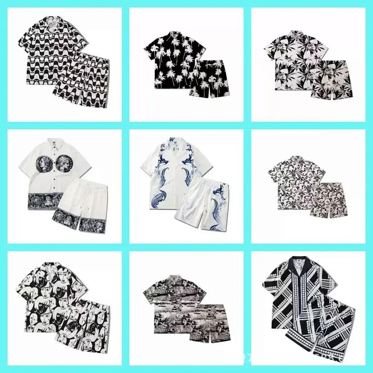 BZ20-2025 Summer Short Sleeve Printed Suit