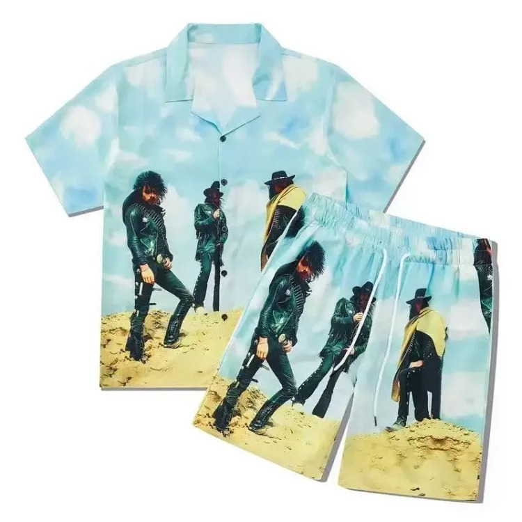 BZ20-2025 Summer Short Sleeve Printed Suit image 2