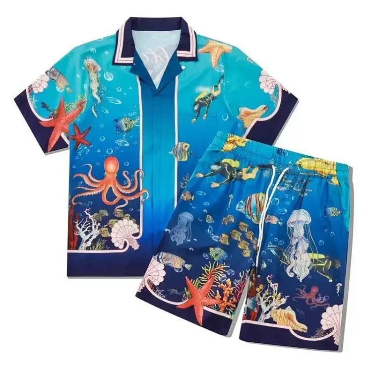 BZ20-2025 Summer Short Sleeve Printed Suit image 5