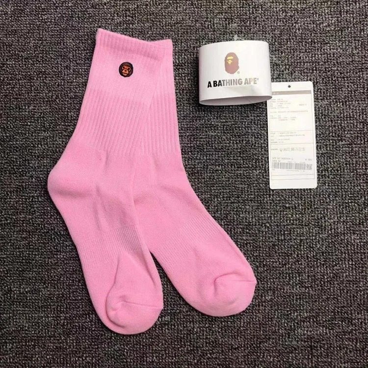 Bape A Bathing APE Socks New Ape Head Macaron Little Hericium Embroidered Couple Socks Popular Korean Couple Trendy Socks image 4