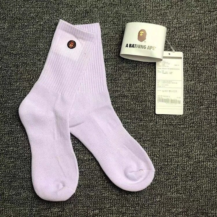 Bape A Bathing APE Socks New Ape Head Macaron Little Hericium Embroidered Couple Socks Popular Korean Couple Trendy Socks image 6