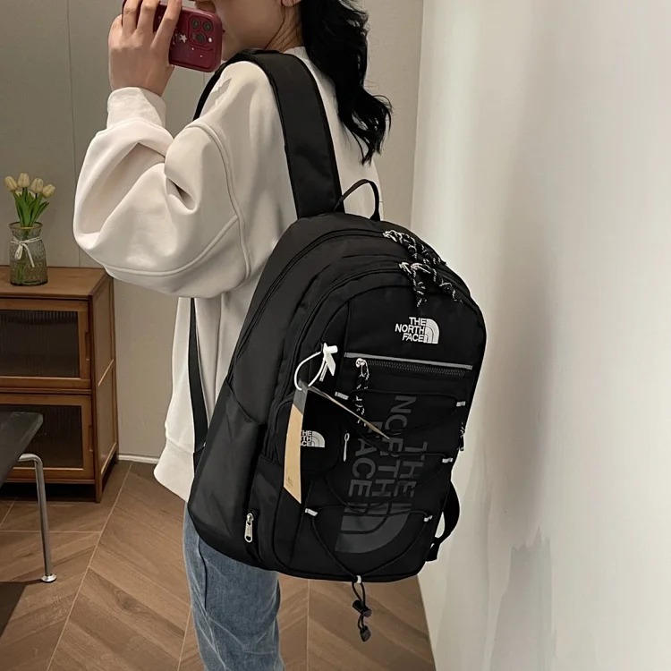 Adidas The Nrth Fce Street Fashion Casual Backpack Men's and Women's Large Capacity Sports Backpack Computer Bag Campus High School College Student Bag