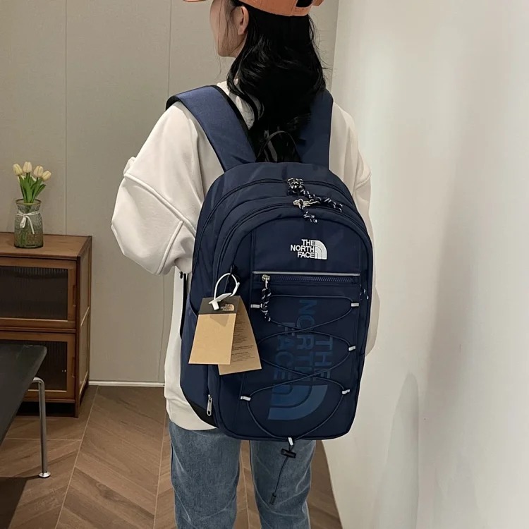 Adidas The Nrth Fce Street Fashion Casual Backpack Men's and Women's Large Capacity Sports Backpack Computer Bag Campus High School College Student Bag