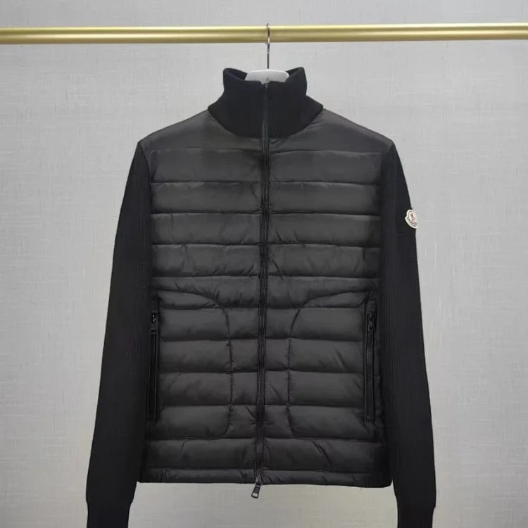 Quilted padded zipper knitted cardigan with NFC 1:1 correct version