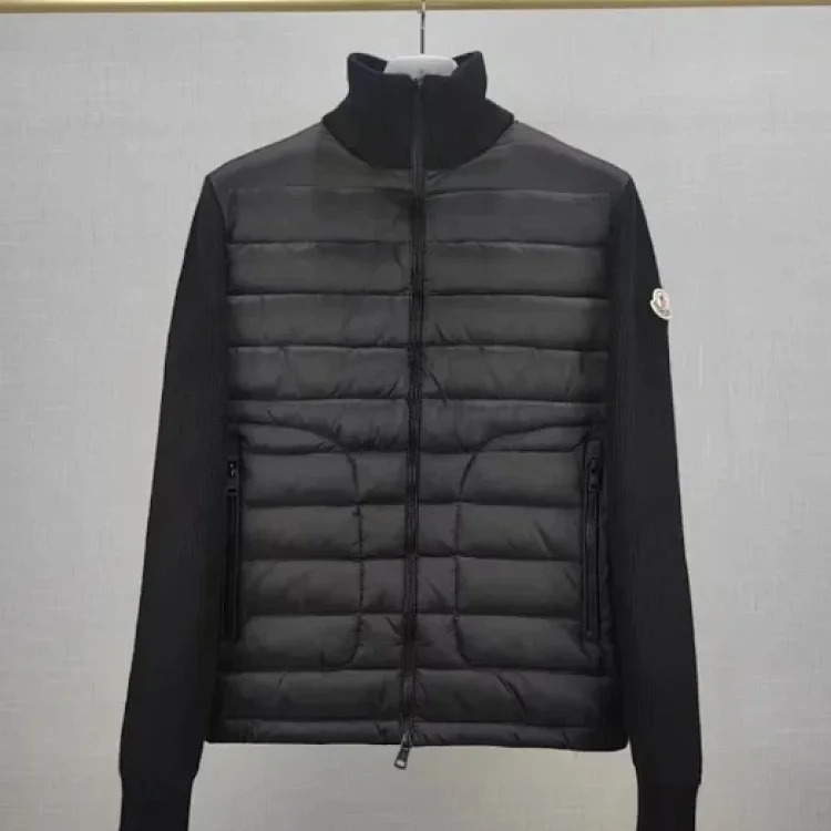 Quilted padded zipper knitted cardigan with NFC 1:1 correct version image 2