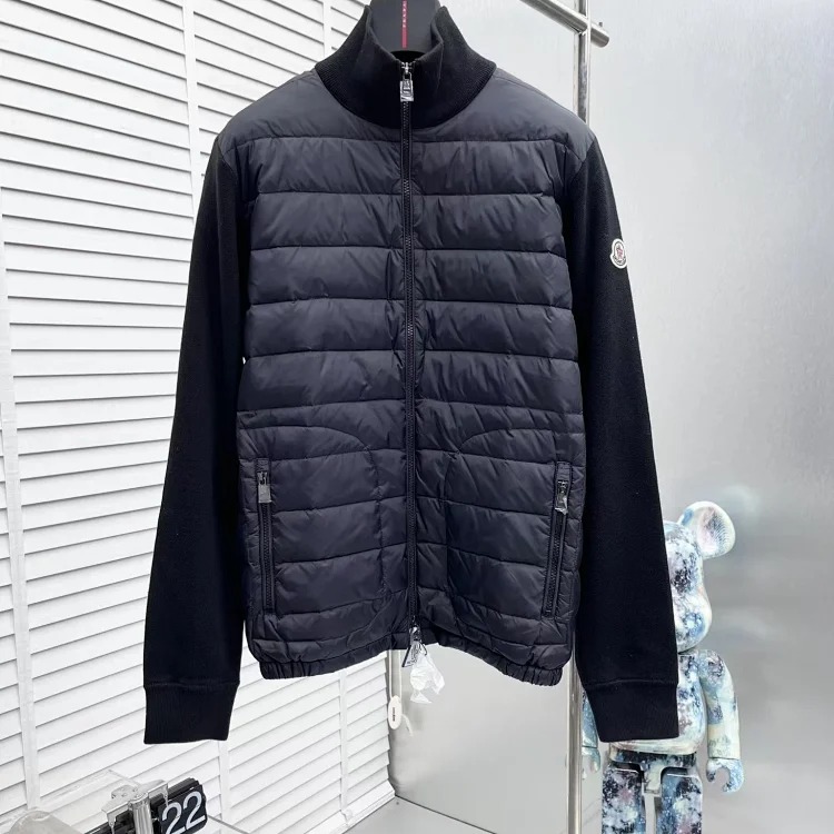 Quilted padded zipper knitted cardigan with NFC 1:1 correct version image 3