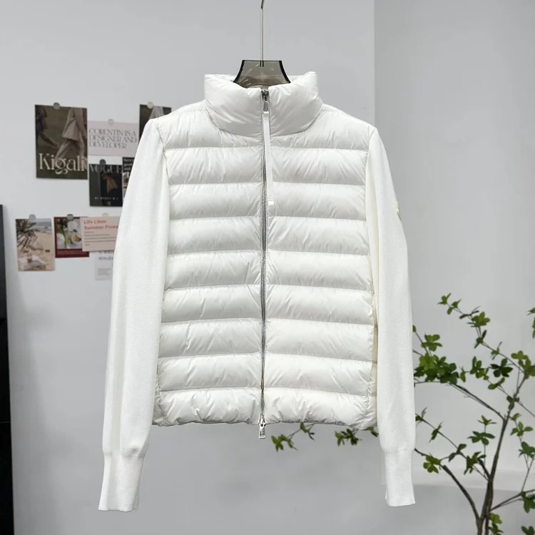 Quilted padded zipper knitted cardigan with NFC 1:1 correct version image 4