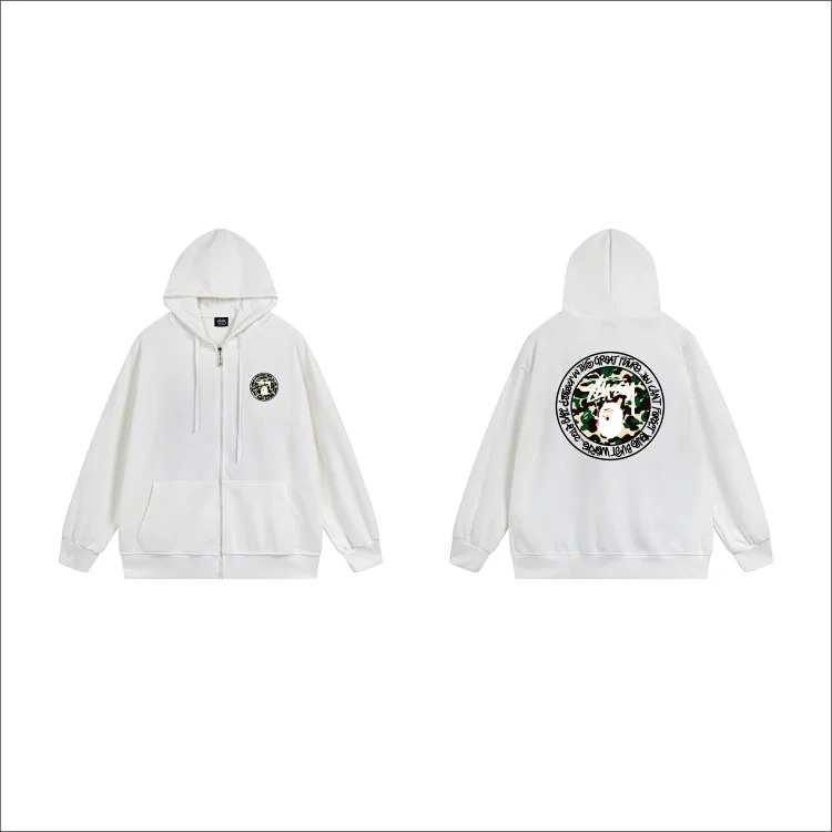DX22-8 Autumn and winter letter hooded sweatshirt for men and women printed casual zipper cardigan jacket hoodie