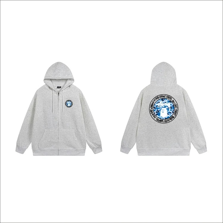 DX22-8 Autumn and winter letter hooded sweatshirt for men and women printed casual zipper cardigan jacket hoodie
