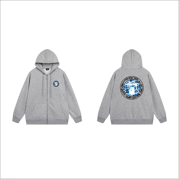 DX22-8 Autumn and winter letter hooded sweatshirt for men and women printed casual zipper cardigan jacket hoodie