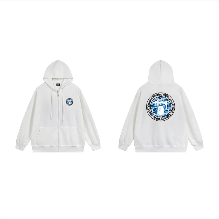 DX22-8 Autumn and winter letter hooded sweatshirt for men and women printed casual zipper cardigan jacket hoodie