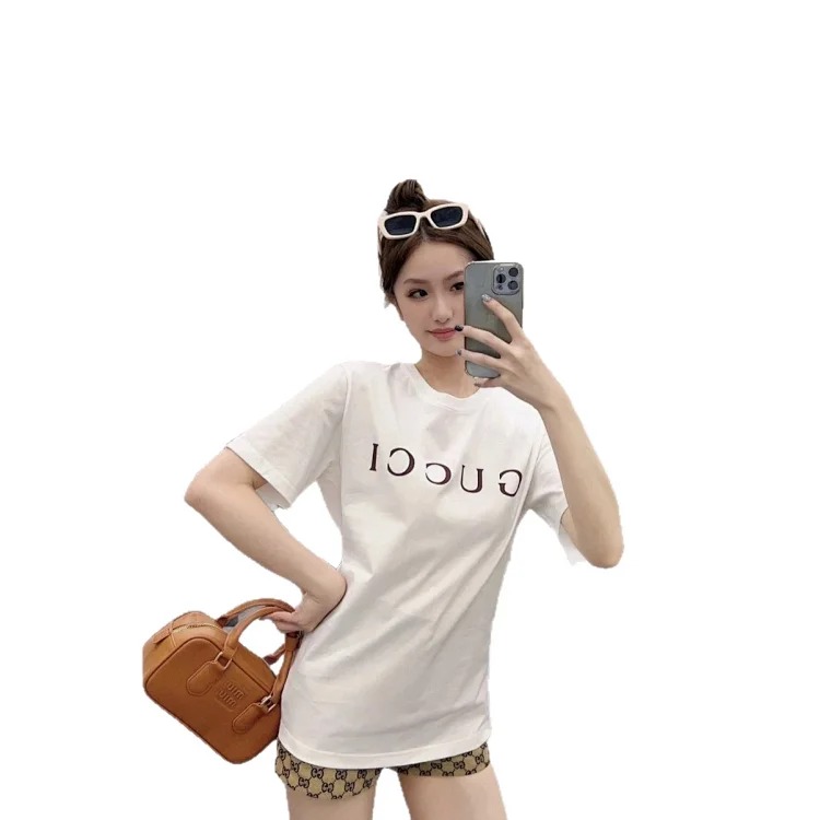 GC casual letter crew neck versatile short-sleeved shirt