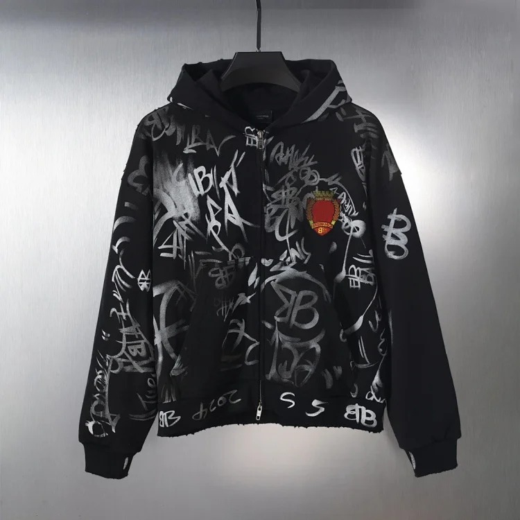 Graffiti hooded sweatshirt set