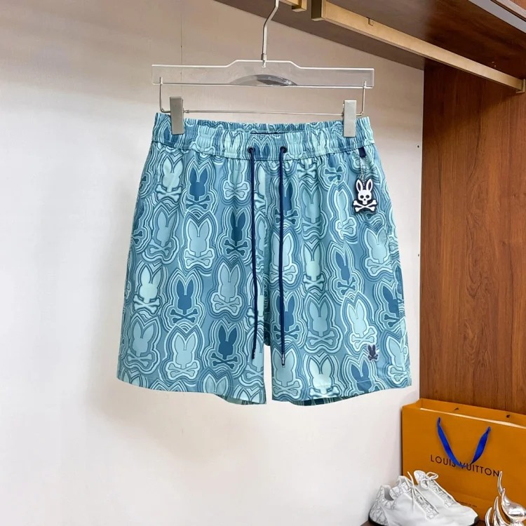 Skeleton Rabbit Psycho Bunny Surf Casual Beach Pants Micro-elastic Patterned Quick-drying European and American Style Men's Home Shorts