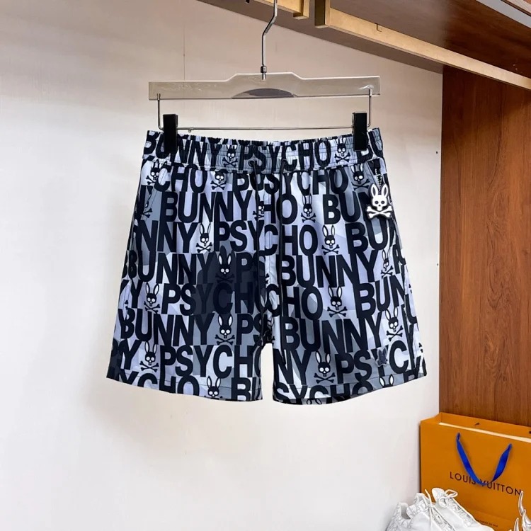 Skeleton Rabbit Psycho Bunny Surf Casual Beach Pants Micro-elastic Patterned Quick-drying European and American Style Men's Home Shorts