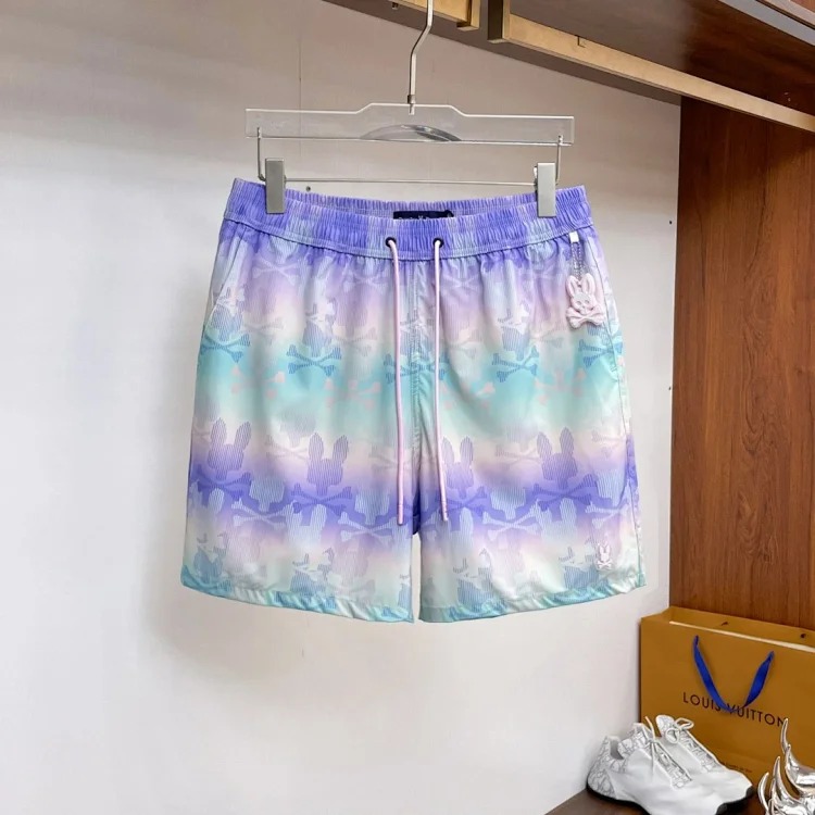 Skeleton Rabbit Psycho Bunny Surf Casual Beach Pants Micro-elastic Patterned Quick-drying European and American Style Men's Home Shorts