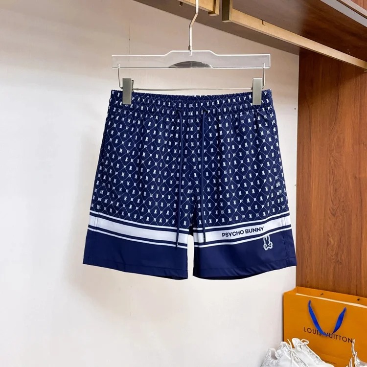 Skeleton Rabbit Psycho Bunny Surf Casual Beach Pants Micro-elastic Patterned Quick-drying European and American Style Men's Home Shorts
