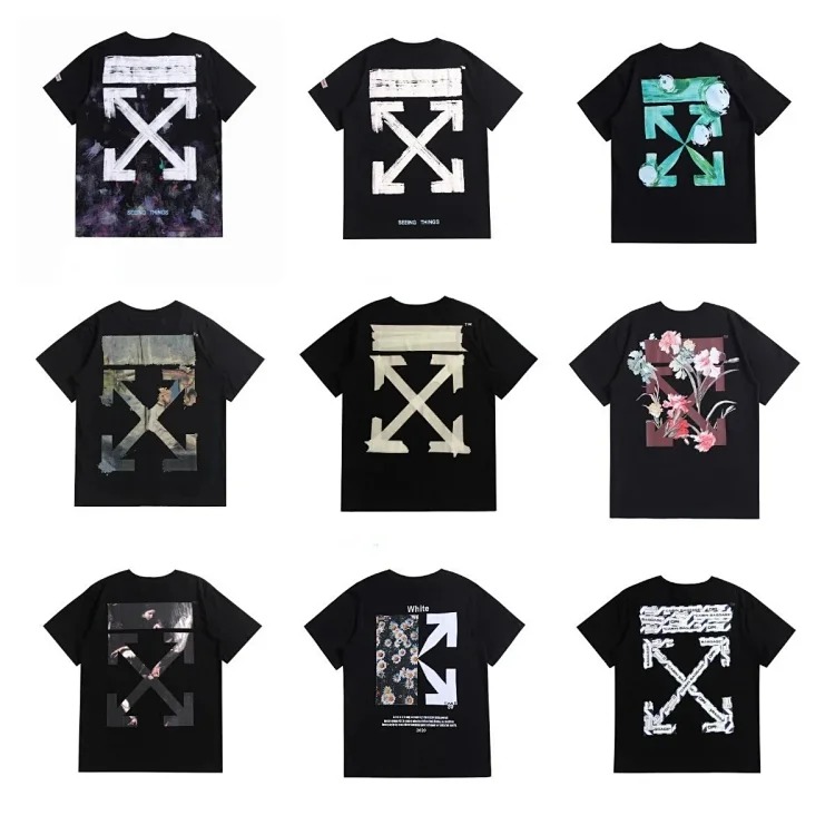 OFF-OW short-sleeved loose T-shirt for men and women for couples