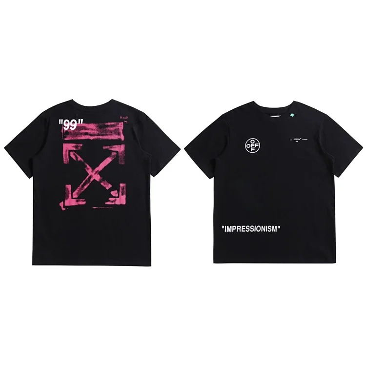 OFF-OW short-sleeved loose T-shirt for men and women for couples image 2