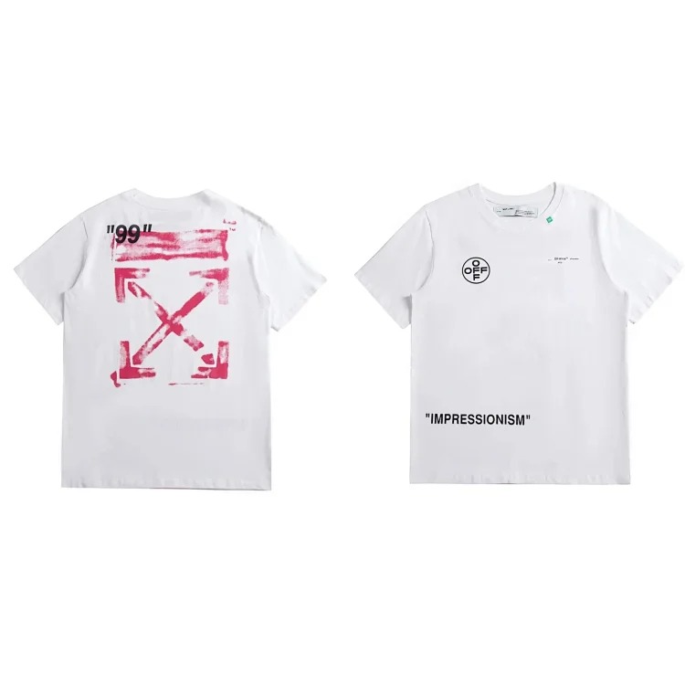 OFF-OW short-sleeved loose T-shirt for men and women for couples image 3