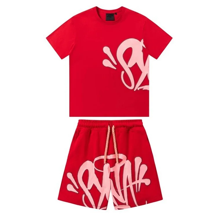 Syn American loose short-sleeved shorts for men and women trendy hip-hop street couple casual suits