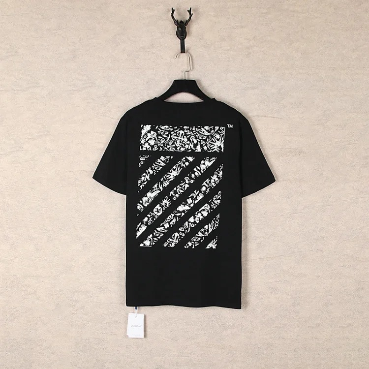 Off White OFF-WHITE blue arrow printed round neck large size loose pullover short-sleeved T-shirt for men summer image 4