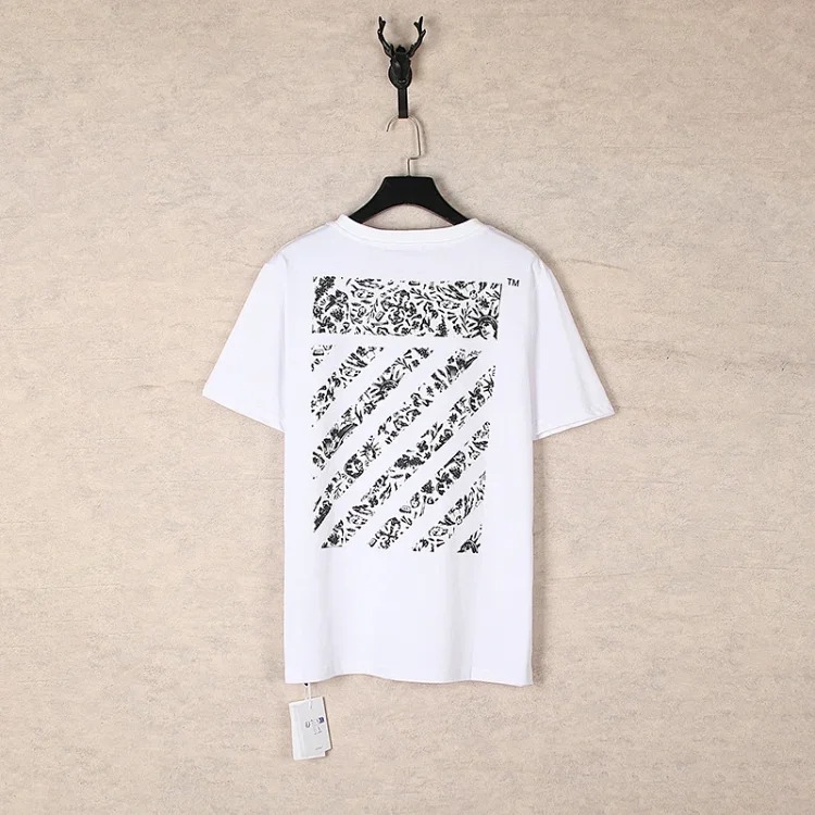 Off White OFF-WHITE blue arrow printed round neck large size loose pullover short-sleeved T-shirt for men summer image 5