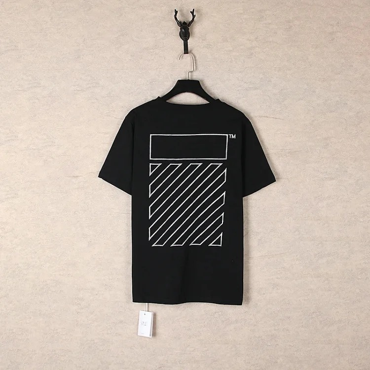 Off White OFF-WHITE blue arrow printed round neck large size loose pullover short-sleeved T-shirt for men summer image 6