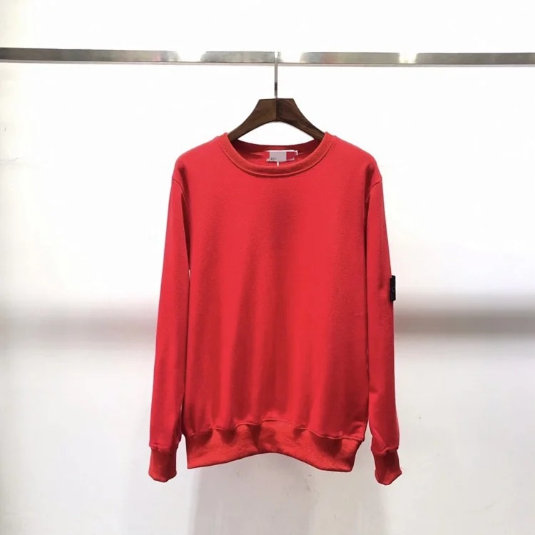 RS30 solid color round neck badge long-sleeved sweatshirt pullover sweatshirt for men and women collection