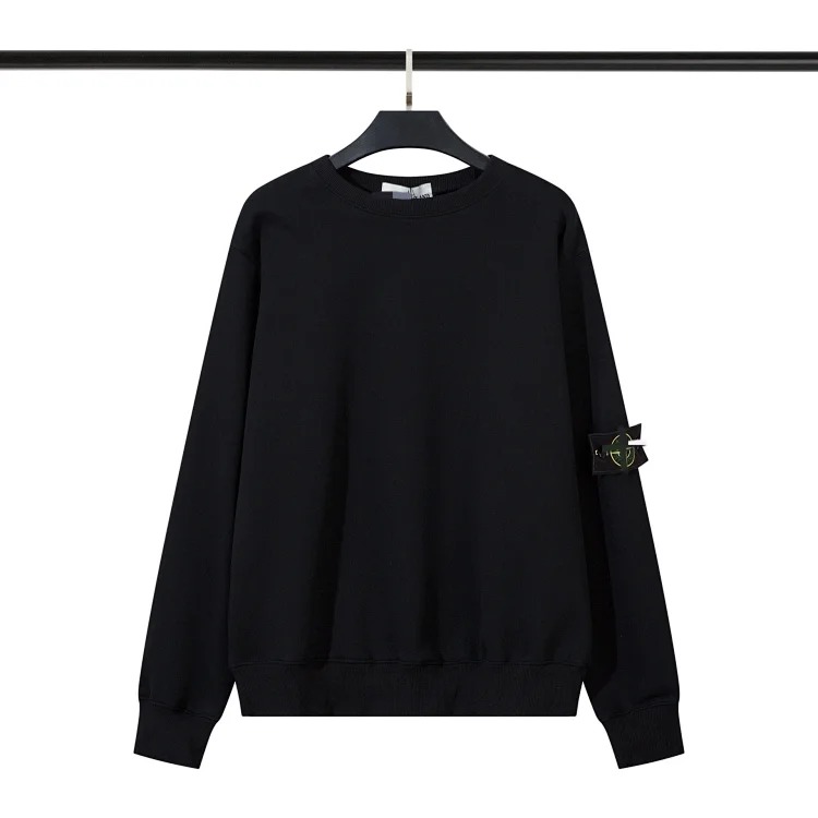 RS30 solid color round neck badge long-sleeved sweatshirt pullover sweatshirt for men and women collection