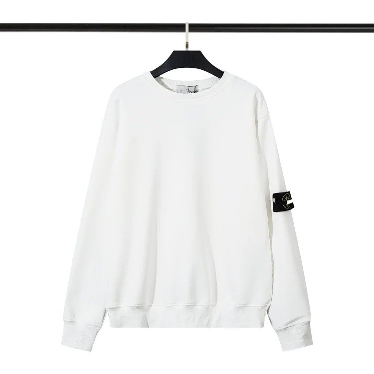 RS30 solid color round neck badge long-sleeved sweatshirt pullover sweatshirt for men and women collection