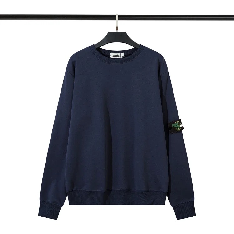 RS30 solid color round neck badge long-sleeved sweatshirt pullover sweatshirt for men and women collection