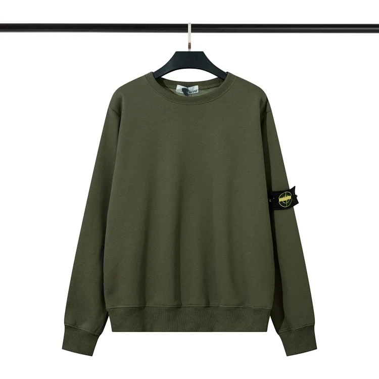 RS30 solid color round neck badge long-sleeved sweatshirt pullover sweatshirt for men and women collection