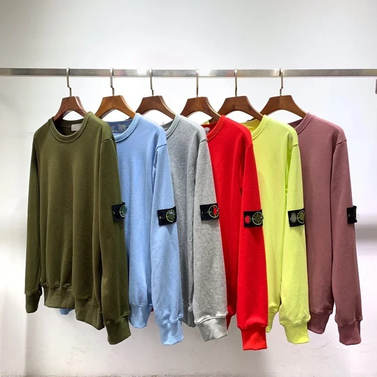 RS30 solid color round neck badge long-sleeved sweatshirt pullover sweatshirt for men and women collection