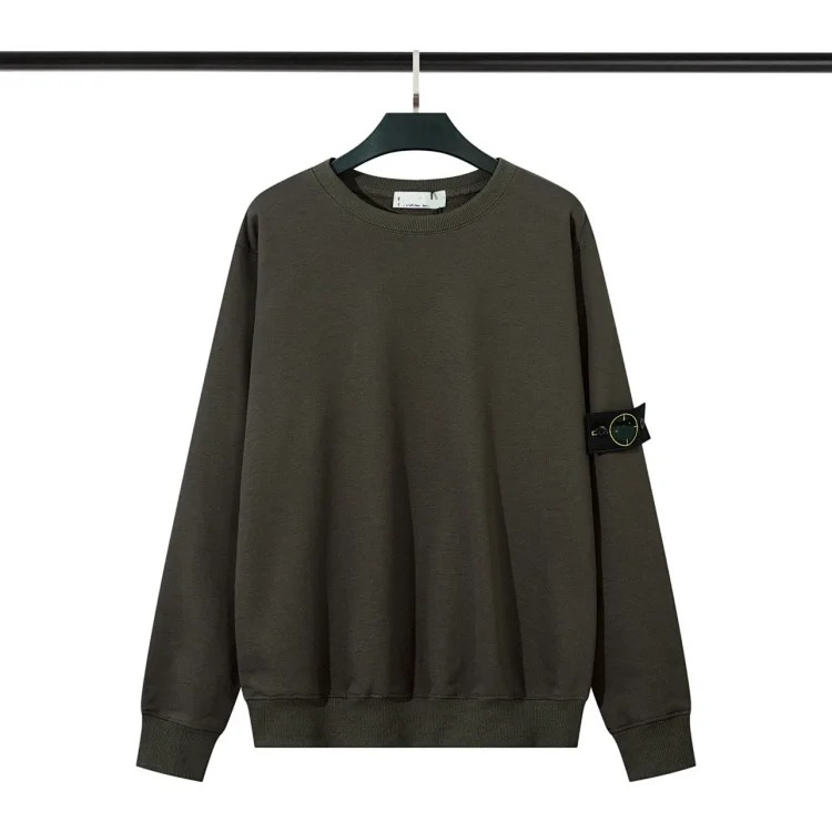 RS30 solid color round neck badge long-sleeved sweatshirt pullover sweatshirt for men and women collection