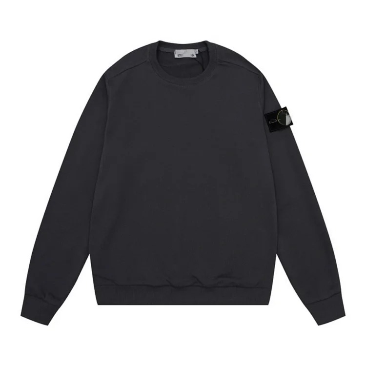 RS30 solid color round neck badge long-sleeved sweatshirt pullover sweatshirt for men and women collection