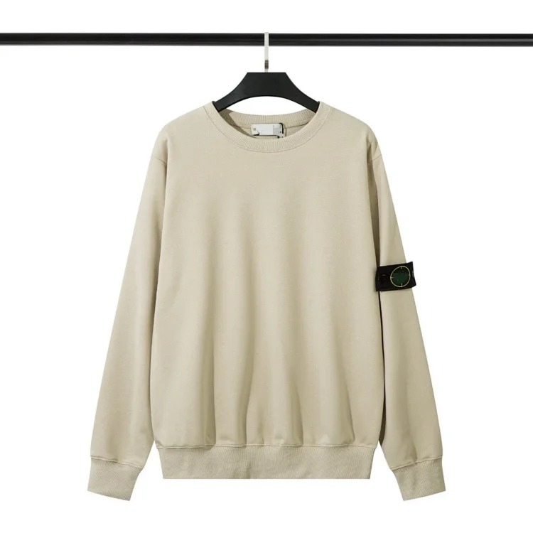 RS30 solid color round neck badge long-sleeved sweatshirt pullover sweatshirt for men and women collection