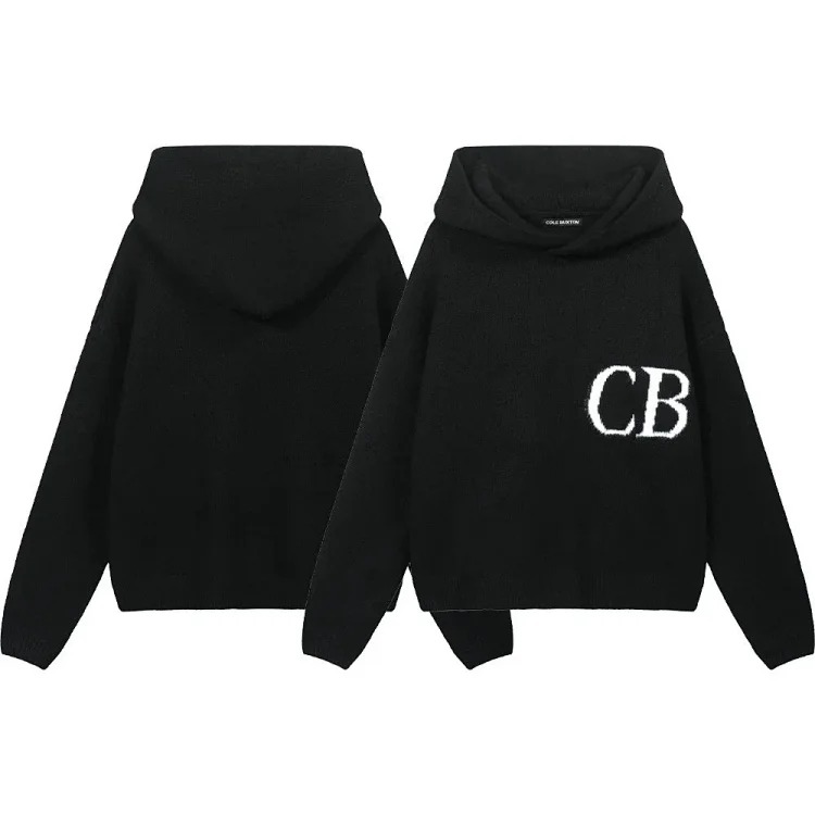 CB minimalist letter jacquard crew neck sweater